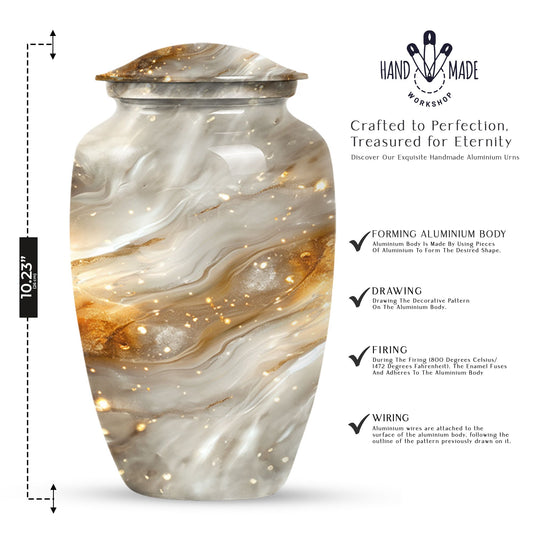Colourful swirl cremation urn with abstract design for ashes