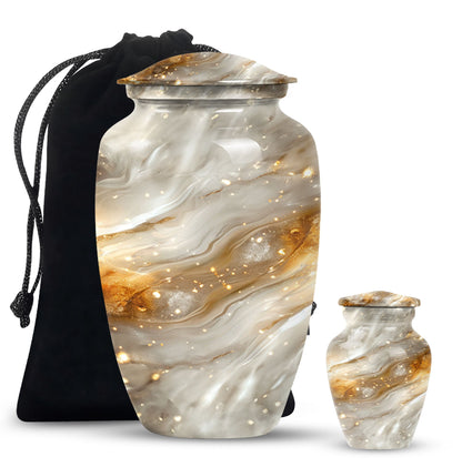 Colourful swirl cremation urn with abstract design for ashes