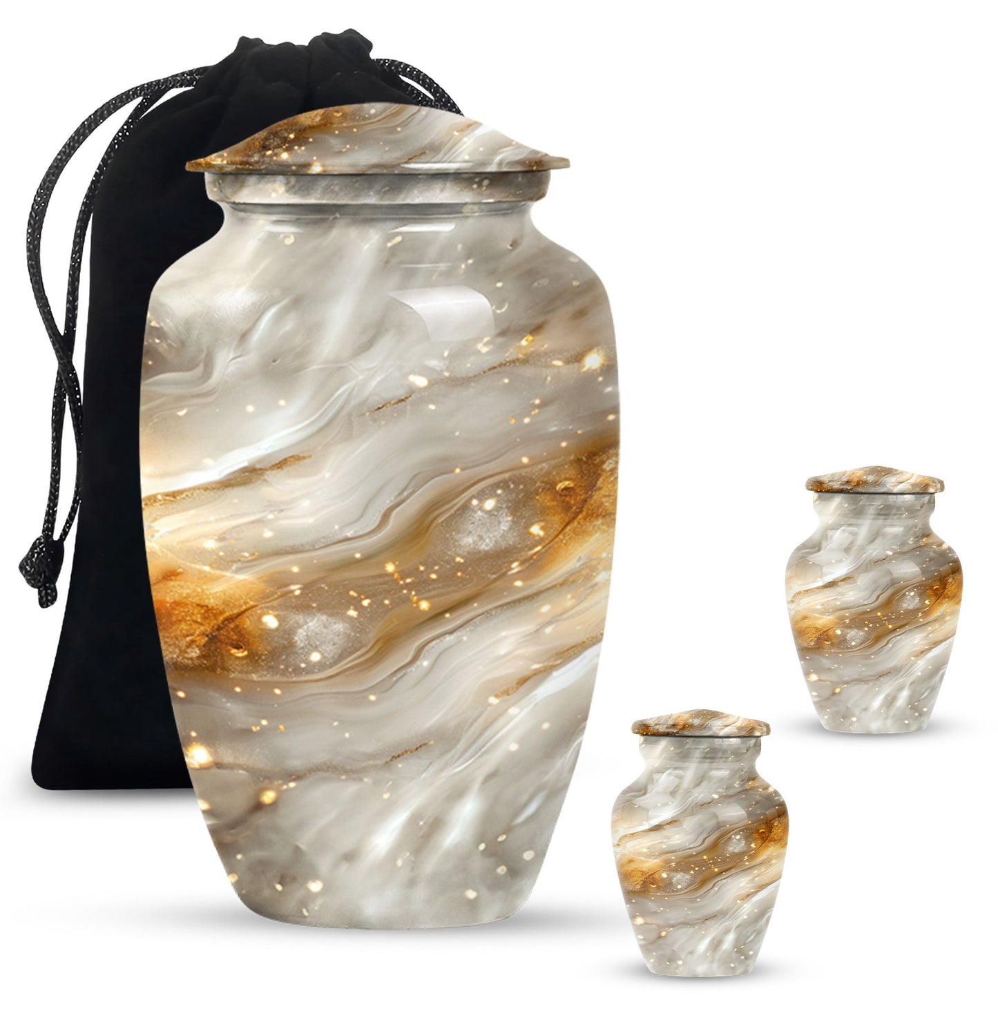 Colourful swirl cremation urn with abstract design for ashes