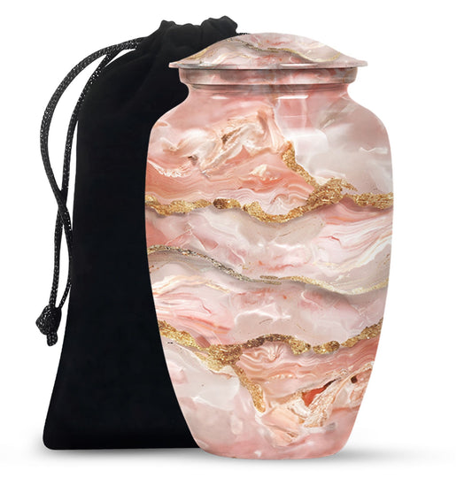 Colourful 10-inch swirl urn, aluminum made.