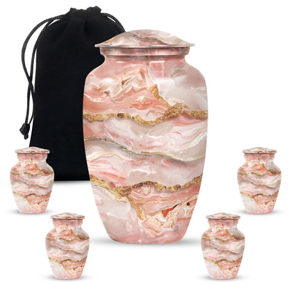 Colourful 10-inch swirl urn, aluminum made.