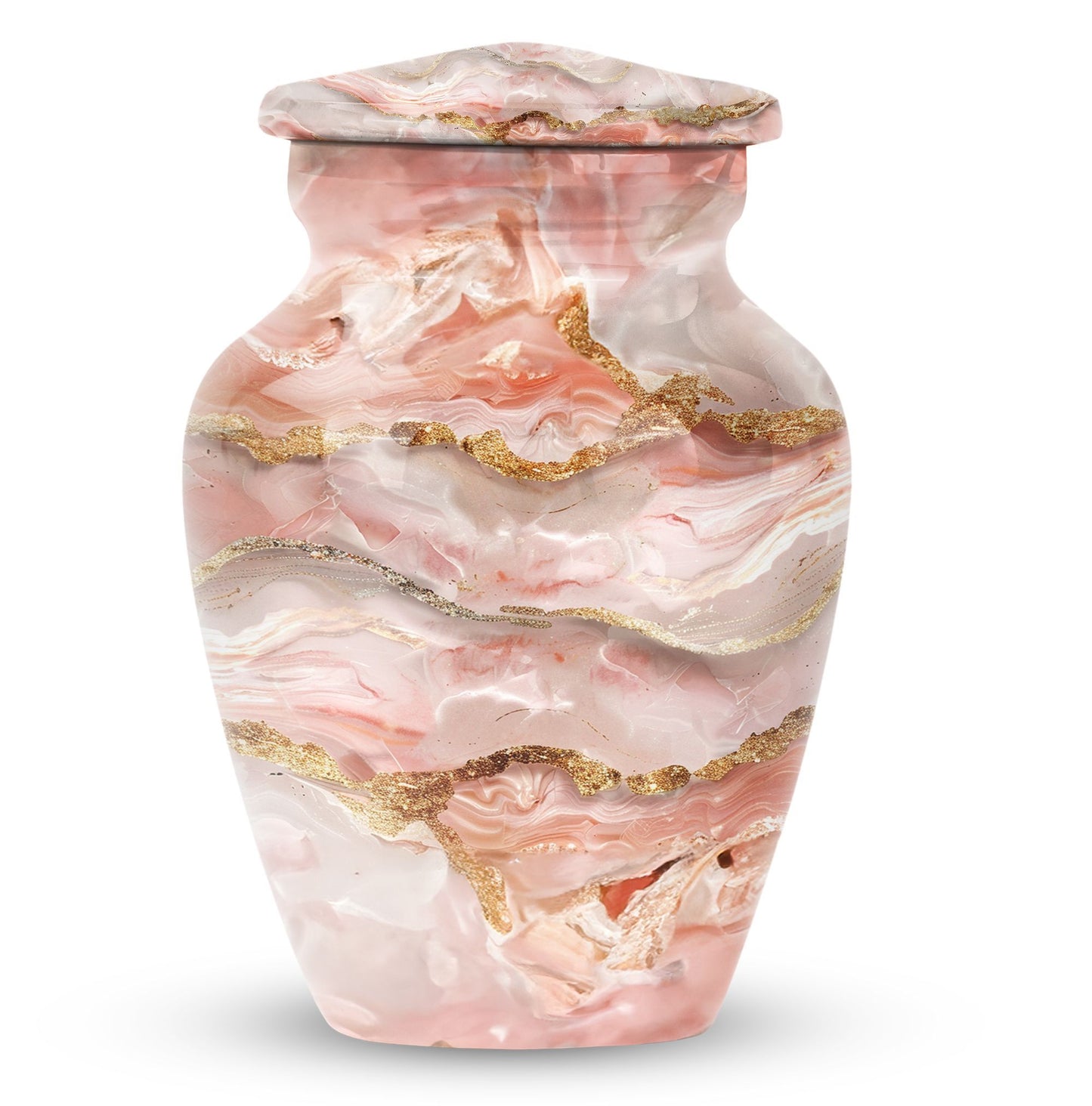 Colourful 10-inch swirl urn, aluminum made.