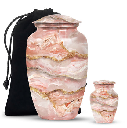 Colourful 10-inch swirl urn, aluminum made.