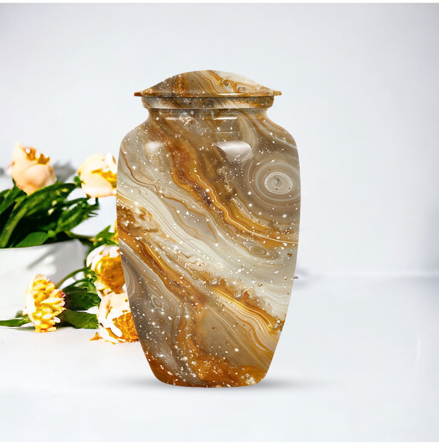Abstract designed 10-inch Colourful Swirl Urn