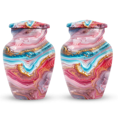 Colourful Swirl Classic Urn, 10 Inch funeral ash.