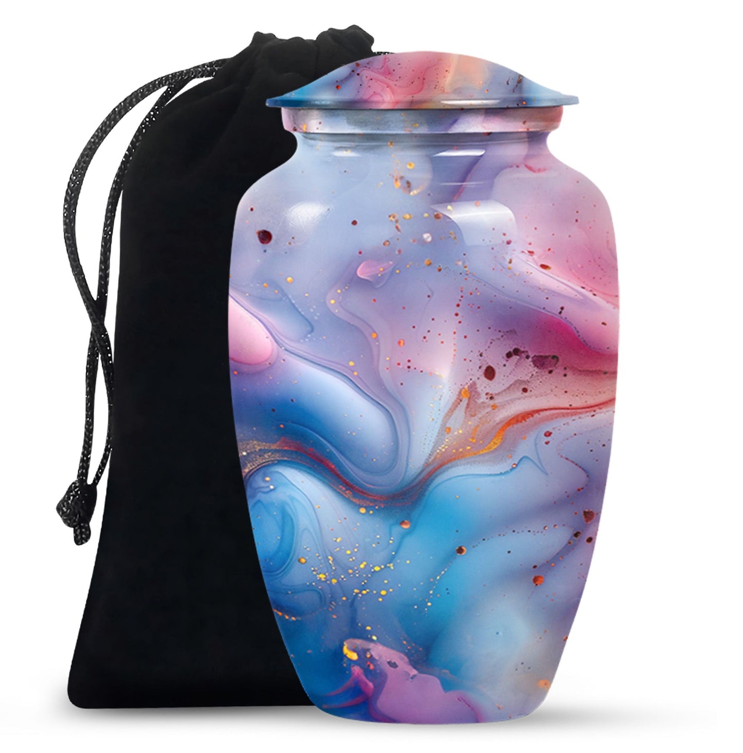 colourful swirl urn.