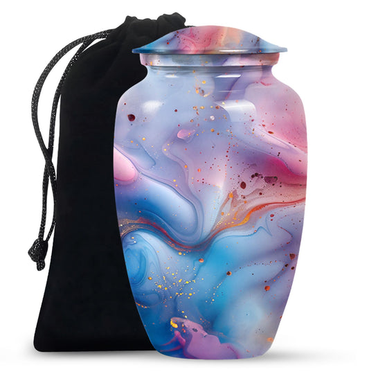 colourful swirl urn.
