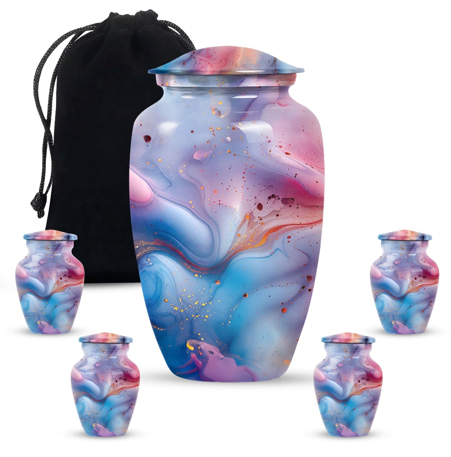 colourful swirl urn.