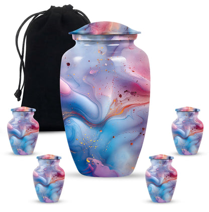 colourful swirl urn.
