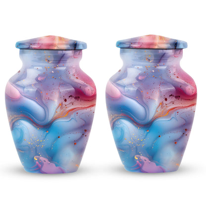 colourful swirl urn.