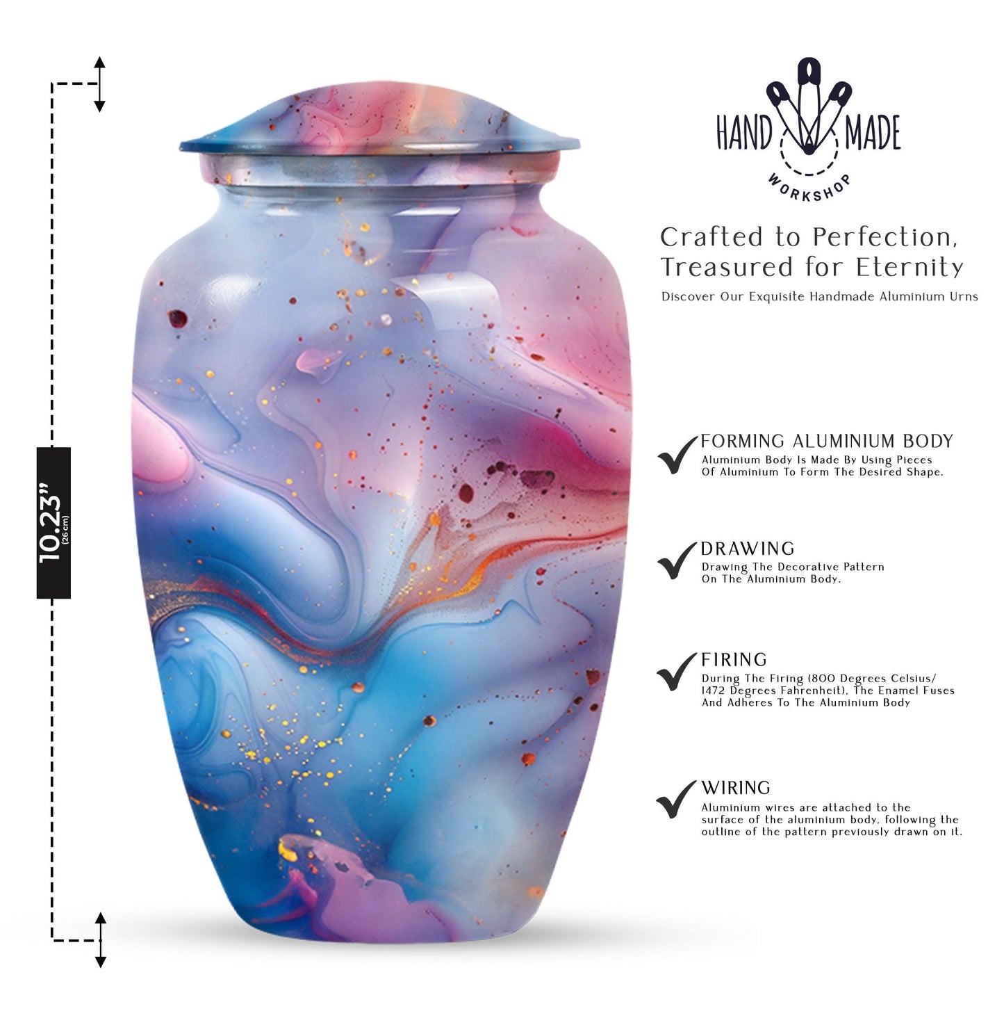 colourful swirl urn.