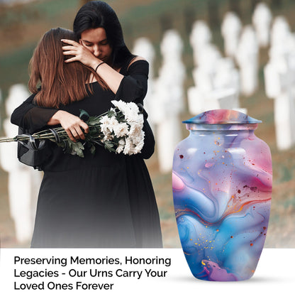 colourful swirl urn.