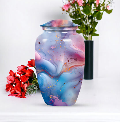 colourful swirl urn.