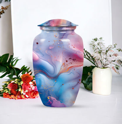 colourful swirl urn.
