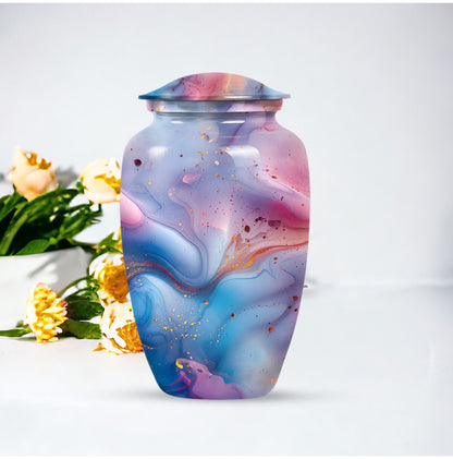 colourful swirl urn.