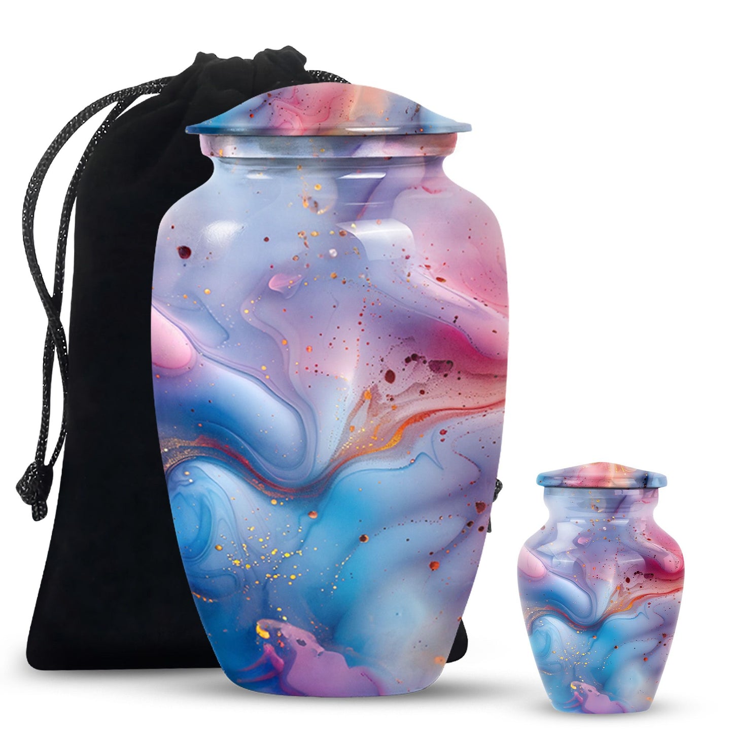 colourful swirl urn.