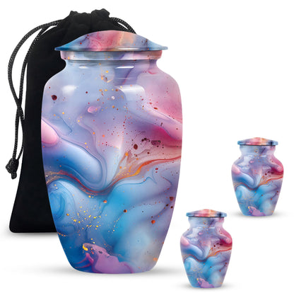colourful swirl urn.