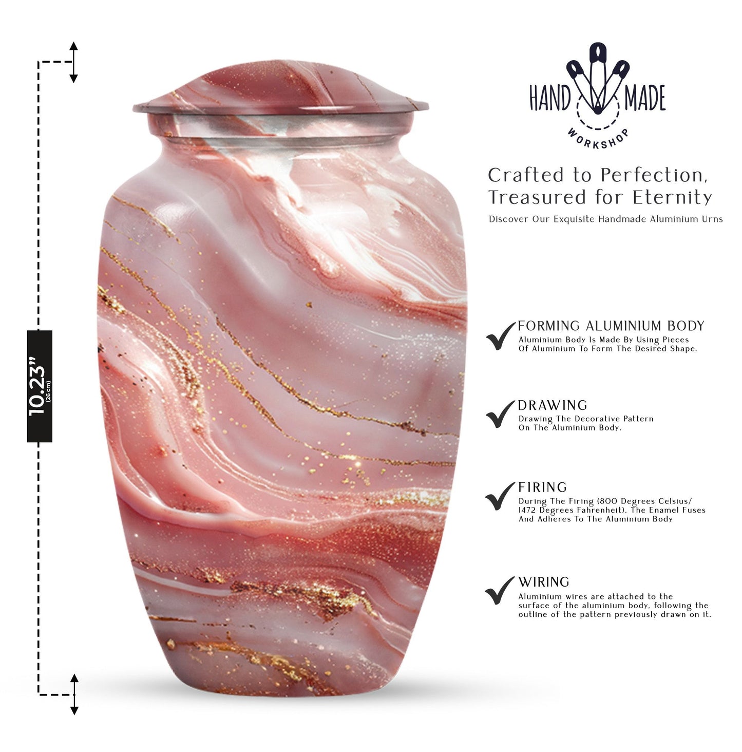 colourful swirl, classic urn for adult men's memorial ashes