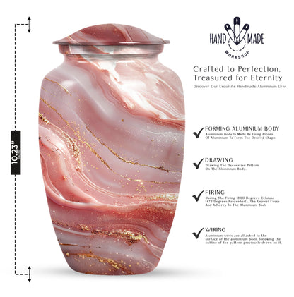 colourful swirl, classic urn for adult men's memorial ashes
