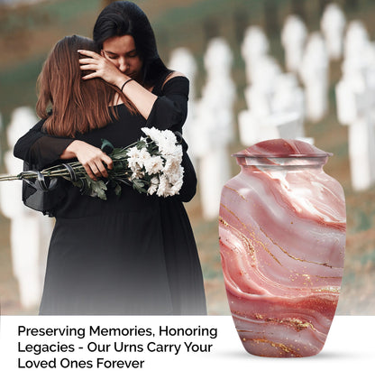 colourful swirl, classic urn for adult men's memorial ashes