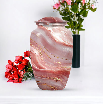 colourful swirl, classic urn for adult men's memorial ashes