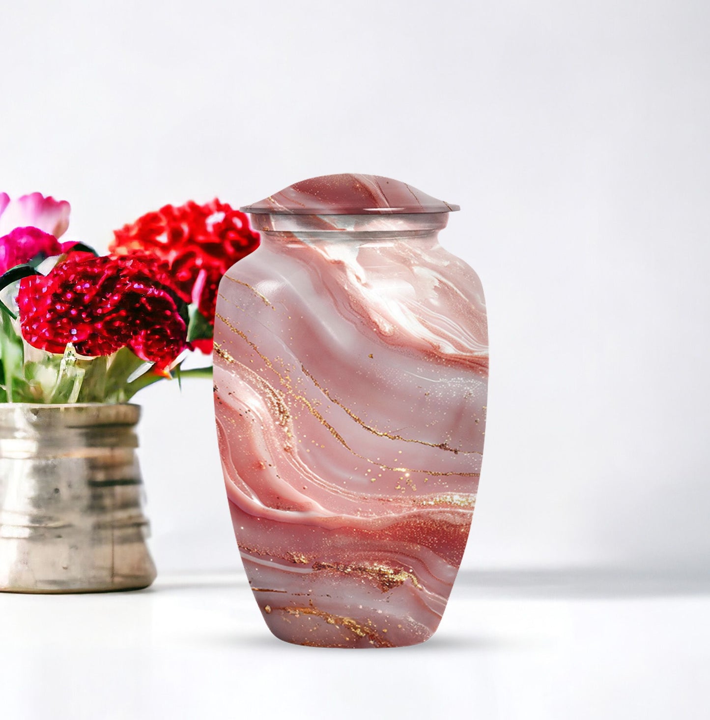 colourful swirl, classic urn for adult men's memorial ashes