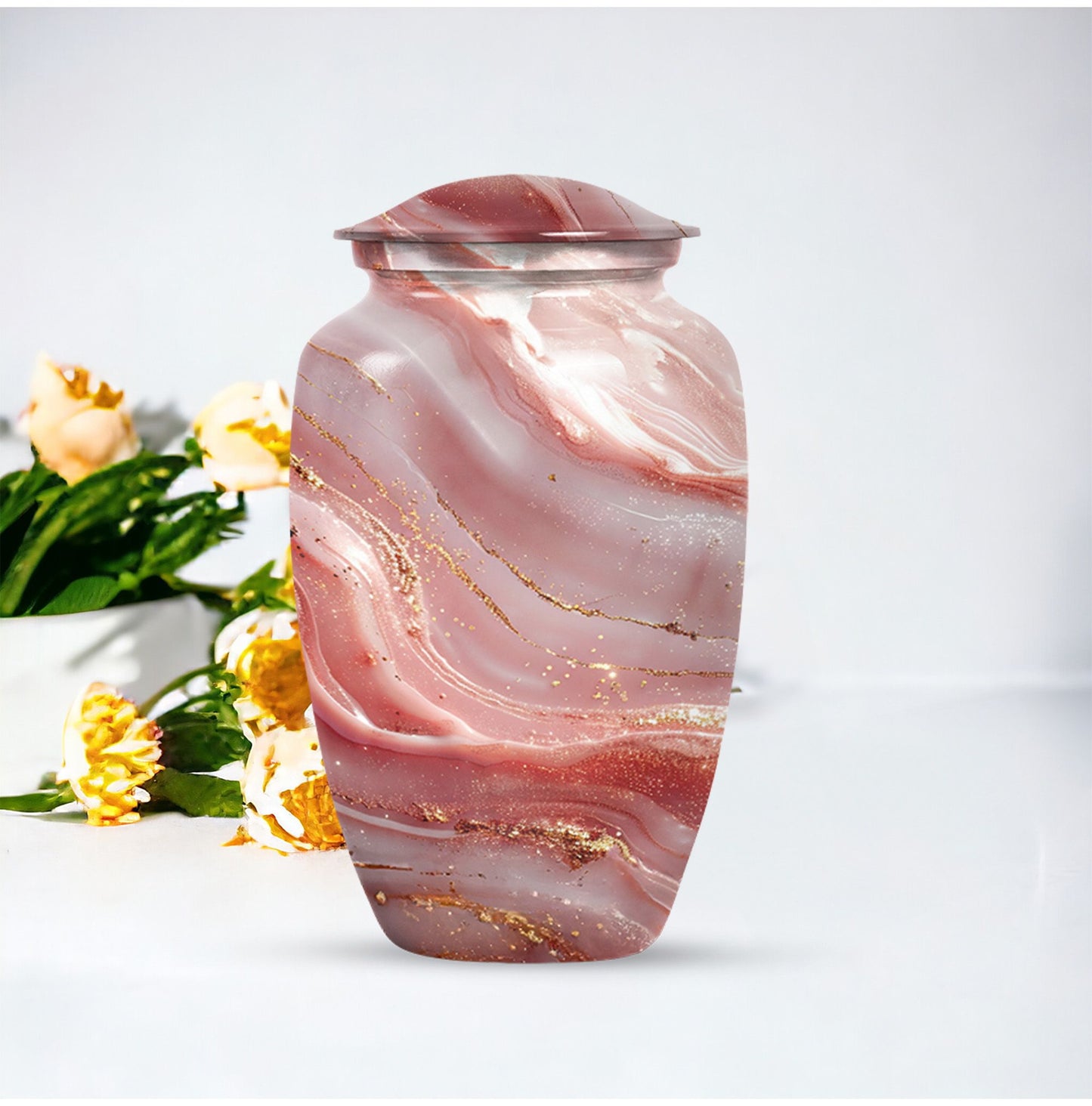 colourful swirl, classic urn for adult men's memorial ashes