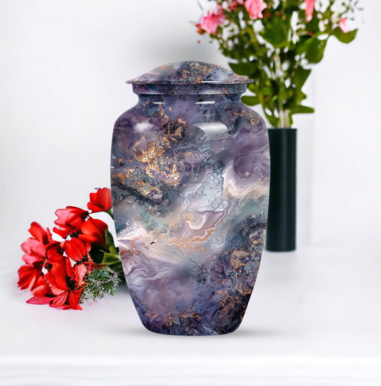 Colourful Swirl Classic Urn made of Aluminium.