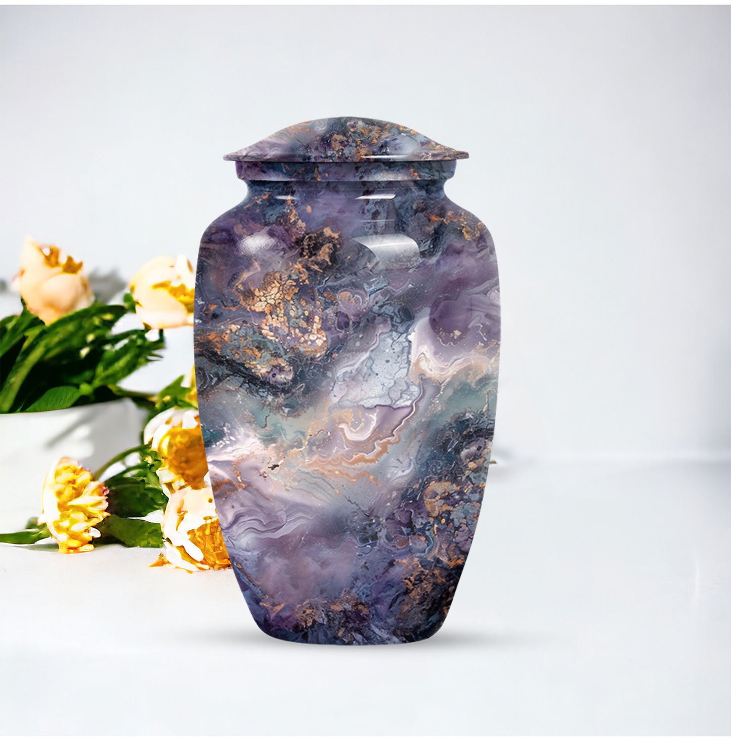 Colourful Swirl Classic Urn made of Aluminium.