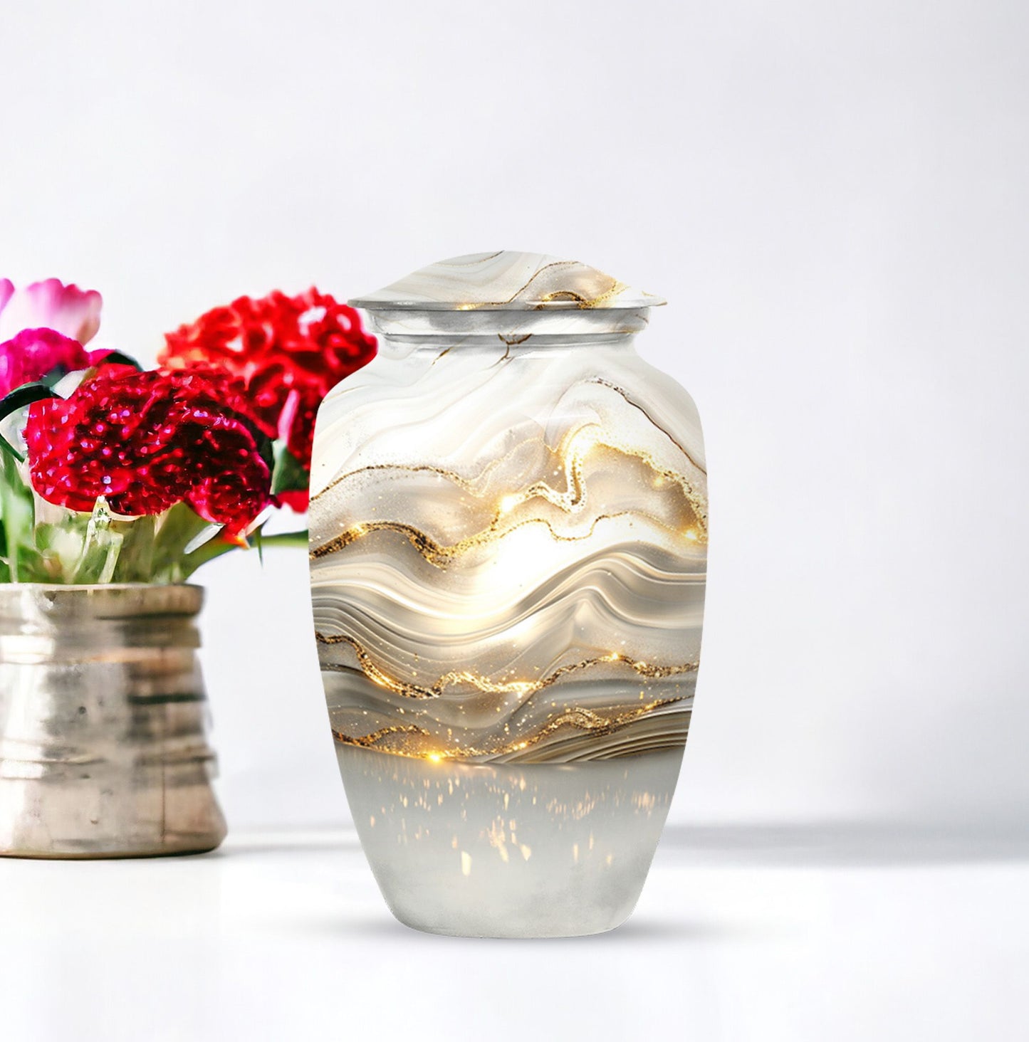 Colourful Swirl Classic Urn for ashes.