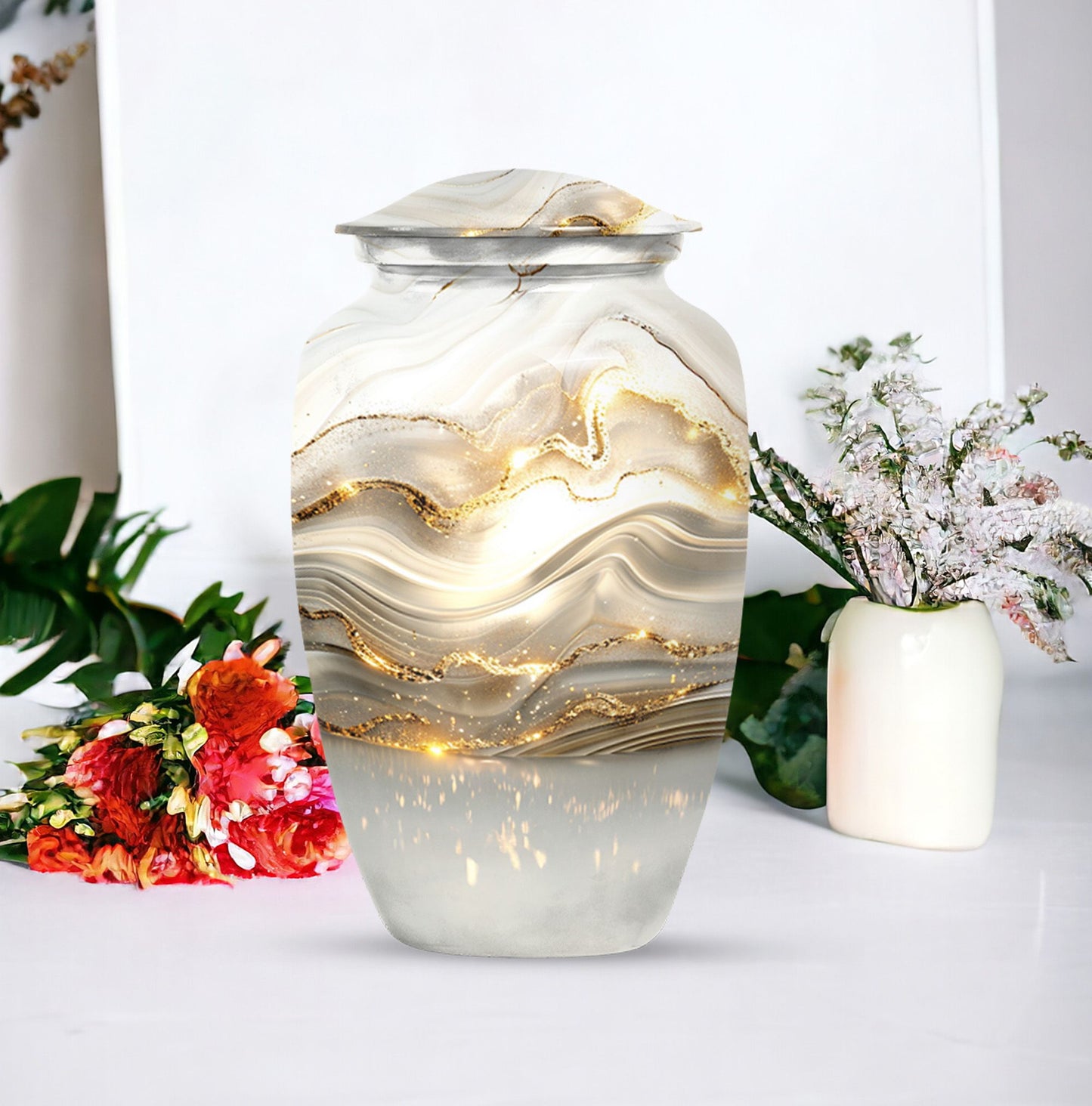Colourful Swirl Classic Urn for ashes.