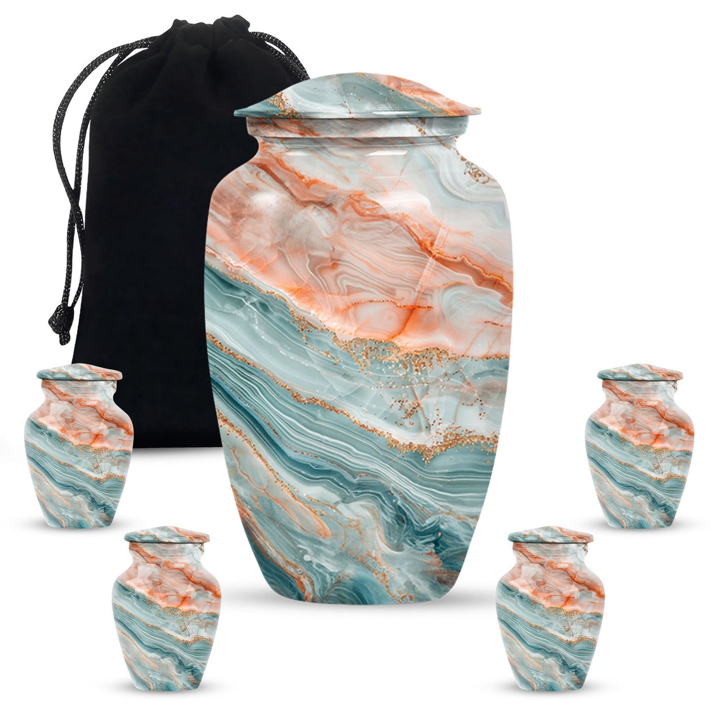 Colourful Swirl Urn for human ashes.