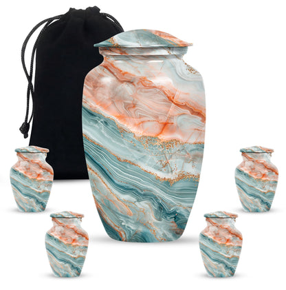 Colourful Swirl Urn for human ashes.