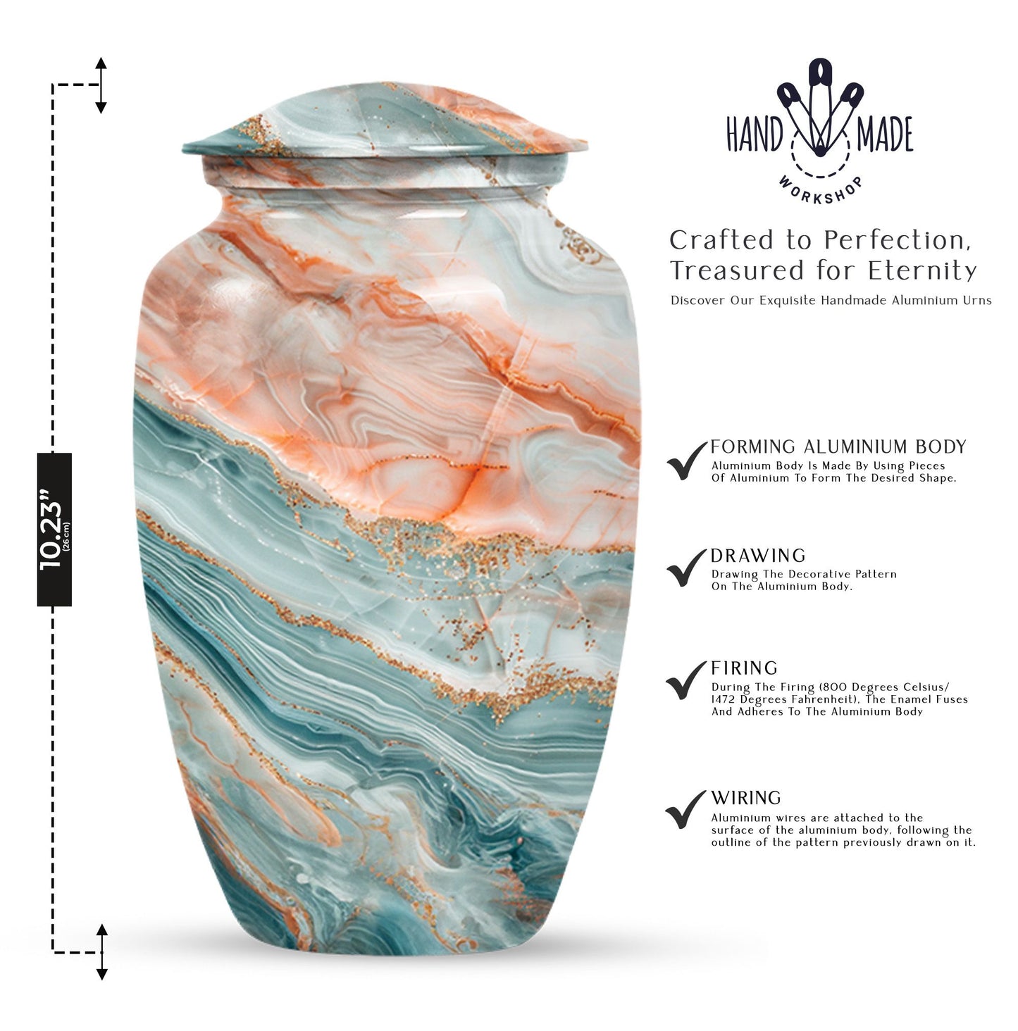 Colourful Swirl Urn for human ashes.