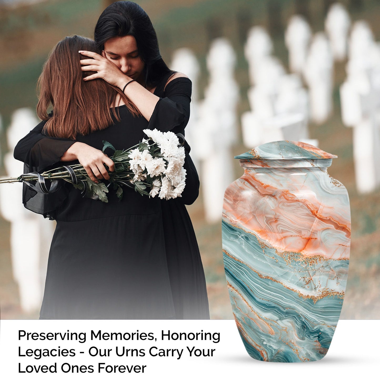 Colourful Swirl Urn for human ashes.