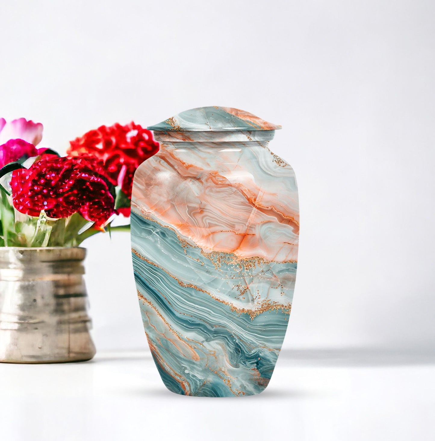 Colourful Swirl Urn for human ashes.