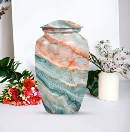 Colourful Swirl Urn for human ashes.