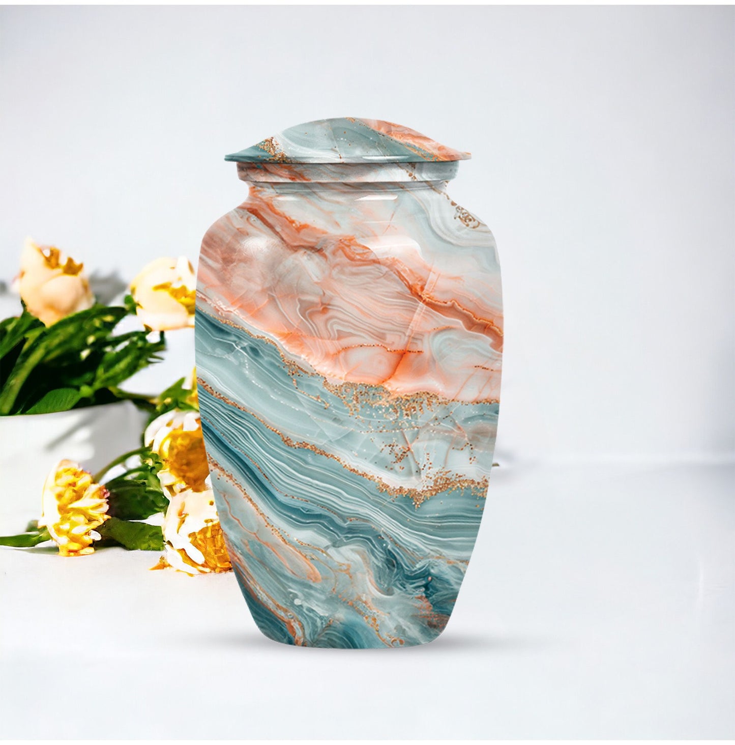 Colourful Swirl Urn for human ashes.