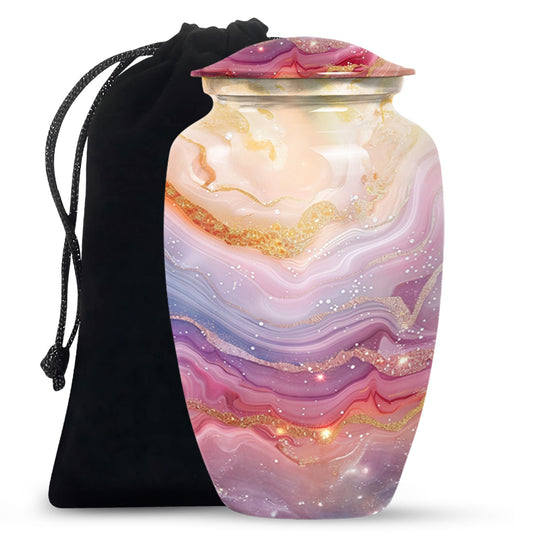 Colourful swirl 10-inch classic urn for human ashes