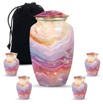 Colourful swirl 10-inch classic urn for human ashes