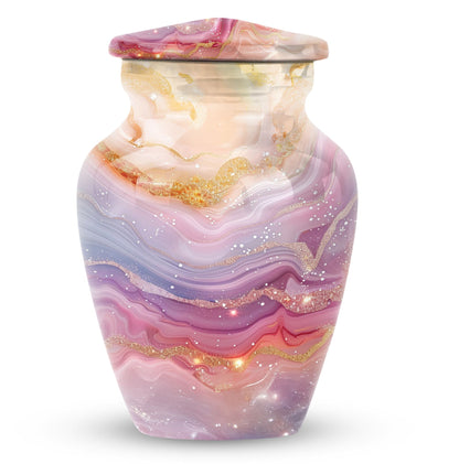 Colourful swirl 10-inch classic urn for human ashes