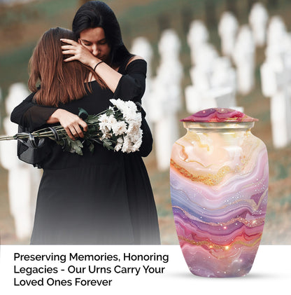 Colourful swirl 10-inch classic urn for human ashes