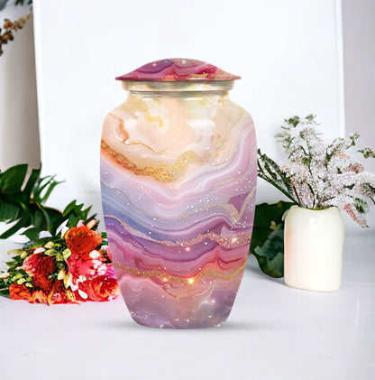 Colourful swirl 10-inch classic urn for human ashes