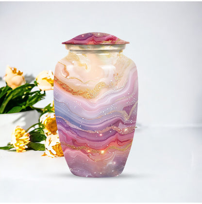 Colourful swirl 10-inch classic urn for human ashes