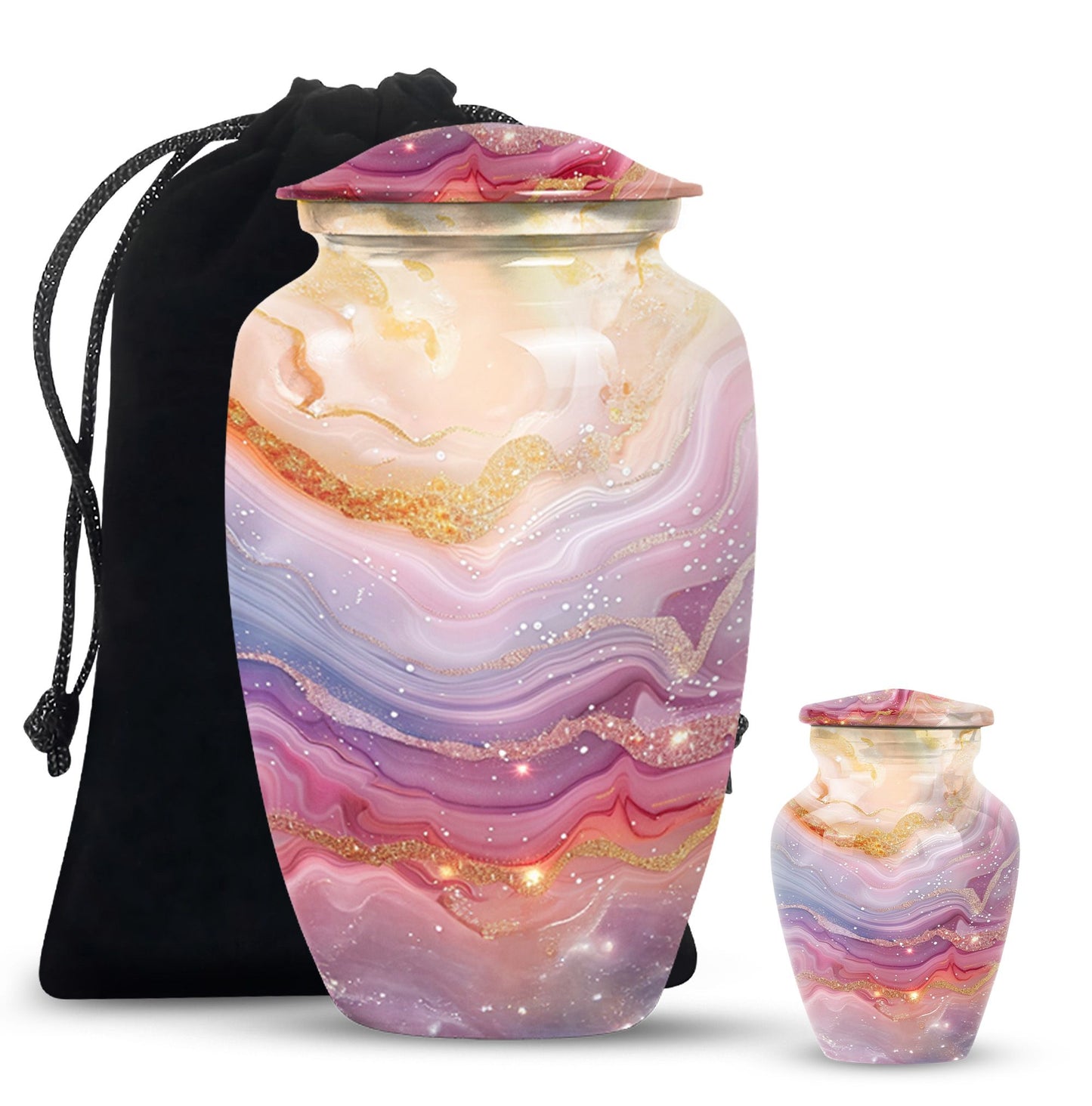 Colourful swirl 10-inch classic urn for human ashes