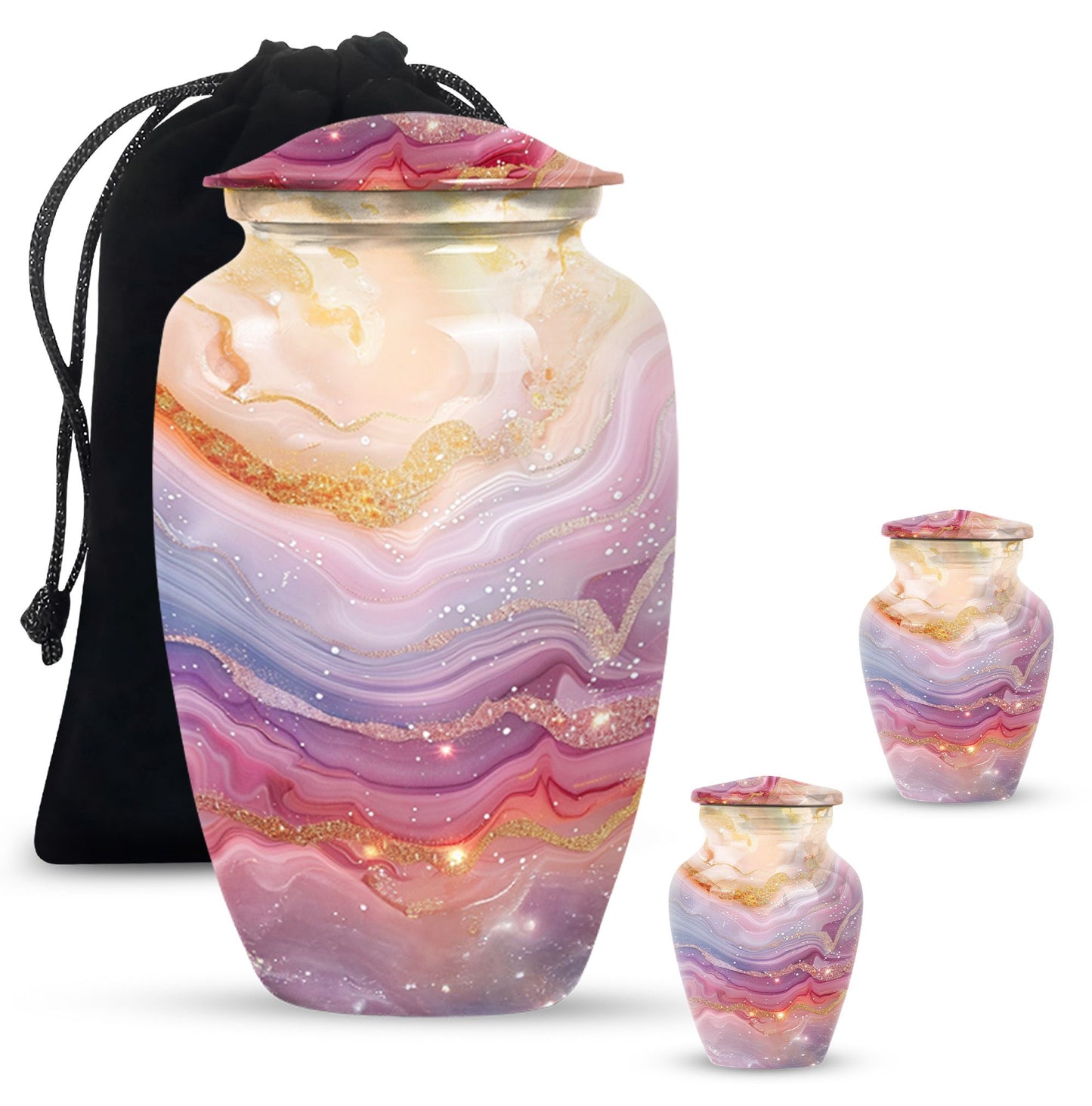 Colourful swirl 10-inch classic urn for human ashes