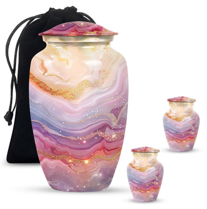 Colourful swirl 10-inch classic urn for human ashes