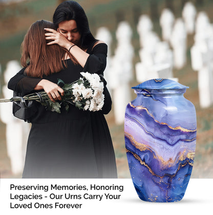 Abstract classic urn for adult male cremation.