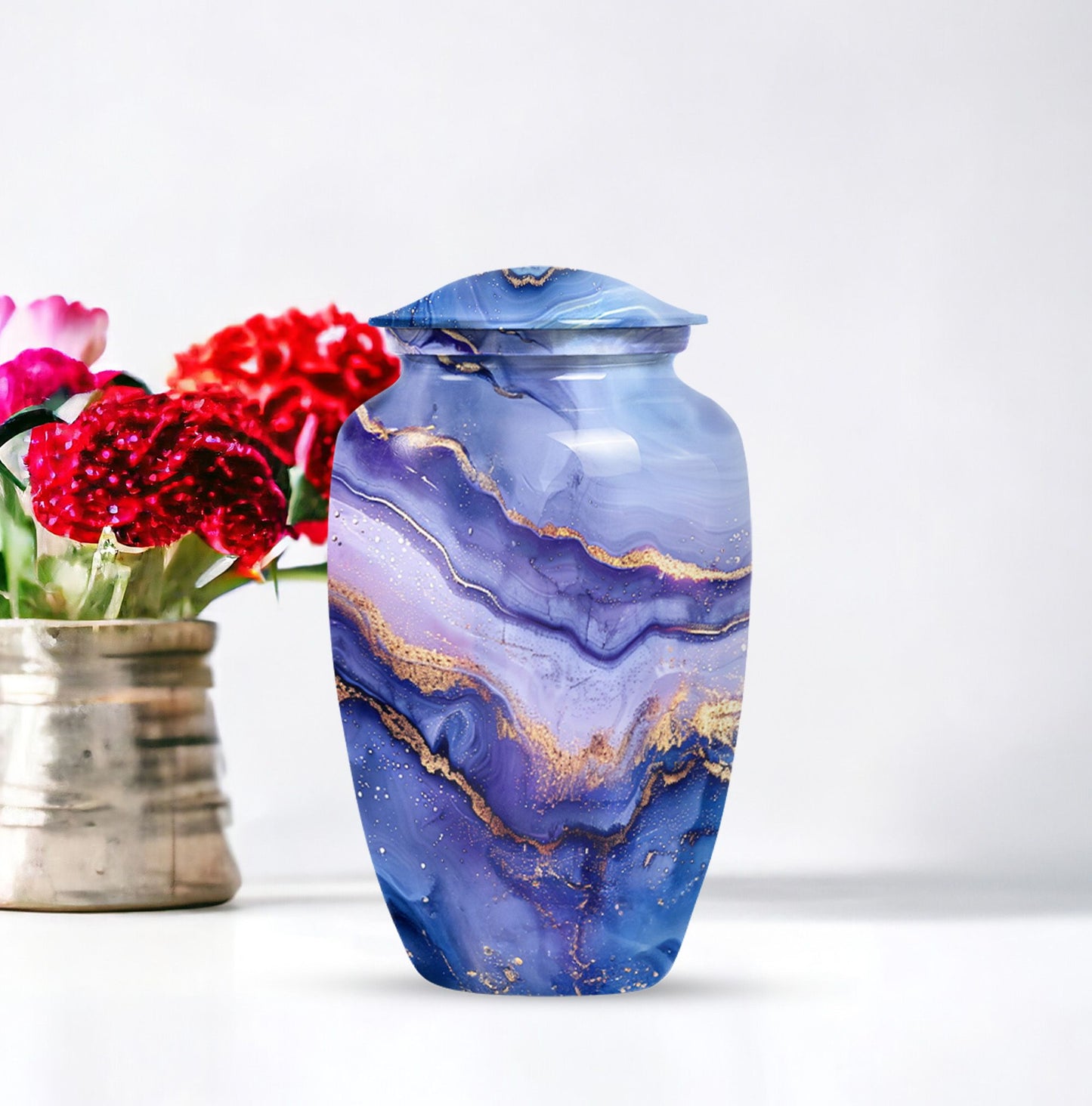 Abstract classic urn for adult male cremation.