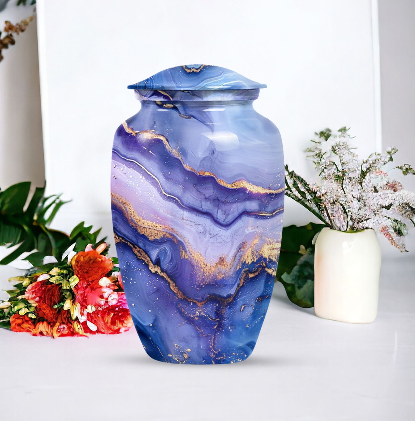 Abstract classic urn for adult male cremation.